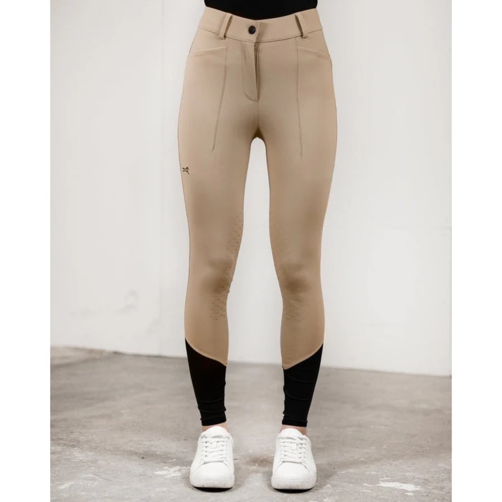 Fager Freya Hybrid Breeches Dark Beige Knee Grip